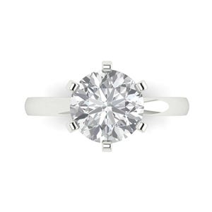 3 ct Brilliant Round Cut Moissanite White Gold Solitaire Engagement Ring