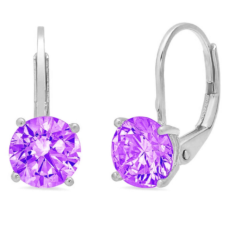 4.0 ct Round Brilliant Cut Purple Natural Amethyst VVS1 Drop Dan 4.0 ct Round Brilliant Cut Purple Natural Amethyst VVS1 Drop Dan
