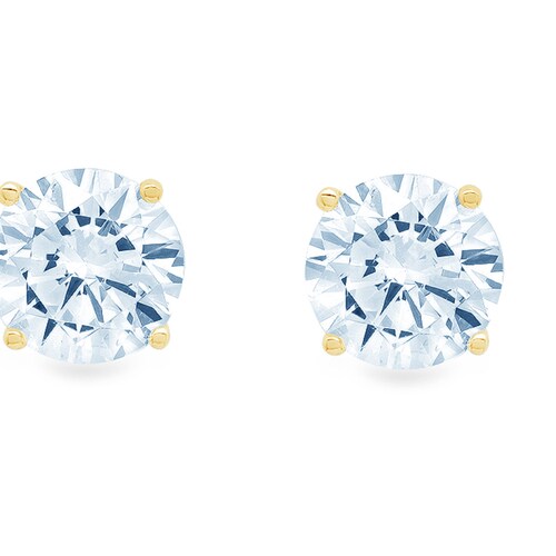 4ct Round Brilliant Cut Aquamarine Blue Simulated Diamond Stud shops Earrings Solid 14k Yellow Gold Push Back Anniversary Birthday Bridal Gift