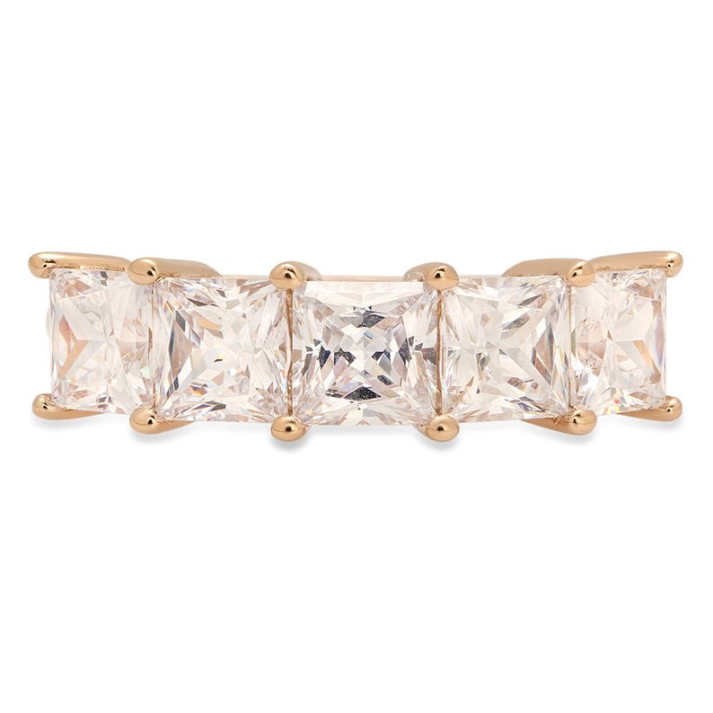 Always Band 3.75 Ct Lab Diamond Princess Cut Bridal Wedding Ring In 14k Solid Yellow Gold Always Rings Always Promise Band Promise Band
