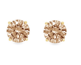 Much More Gold Polish With Diamond Stud Earrings