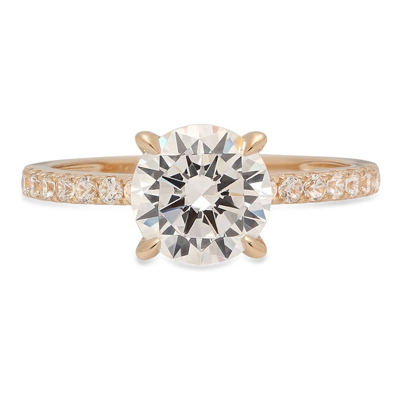 Eternity Ring Eternity Bands For Women 1.6 ct Round Cut Solitaire Bridal Promise Ring in Solid 14k Yellow Gold Eternity Rings Eternity