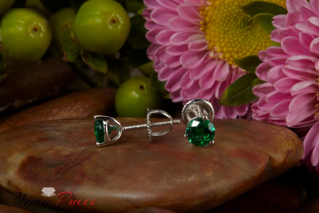 Womens Green Stud Earrings Green Stud Earrings Green Stud Etsy UK
