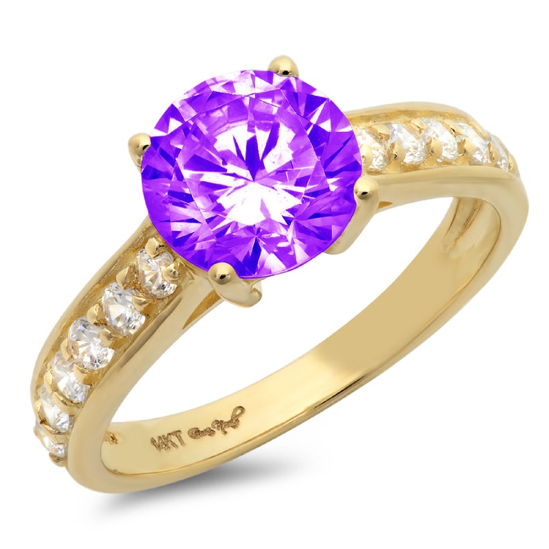 2.25 ct RD Purple Natural Amethyst All stores are sold Max 43% OFF Bridal VVS1 Promise Classic W
