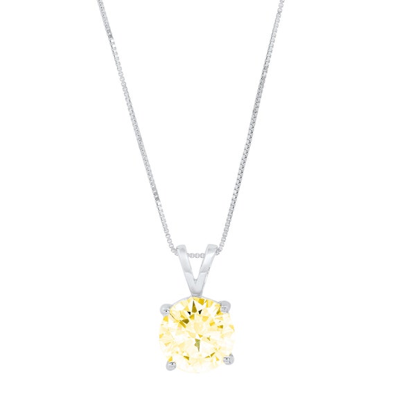 Buy 1.50 Ct Round Brilliant Cut Ideal VVS1 Canary Yellow Pendant