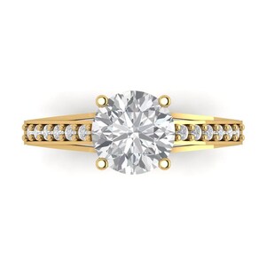 Rundschliff Ringe In Gold, Massivgoldring, Massivgold, 14k Goldring, 2,21 ct Solitär Hochzeit Brautversprechen Ring aus massivem 14k Gelbgold