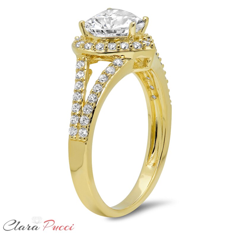 1.70 Ct Moissanite Heart Cut Solitaire Bridal Engagement Promise Wedding Statement Anniversary Ring Solid 14k Yellow Gold