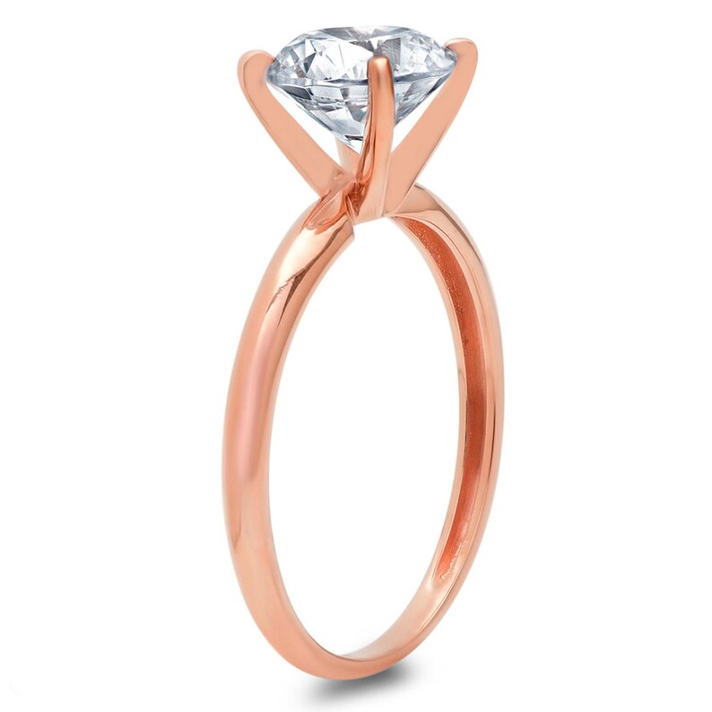0.5 ct Brilliant Round Cut Designer Genuine Flawless Natural Aquamarine Stone 14K 18K Rose Gold Solitaire Ring