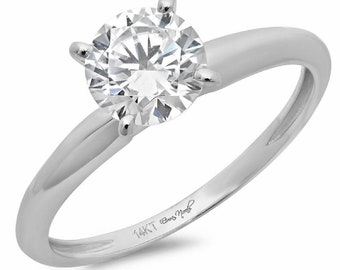 2.5 ct Brilliant Round Cut Natural Diamond Stone Clarity VS1-2 Color G-H White Gold Solitaire Ring