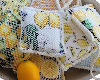 WASHABLE SPONGE. Zero Waste. Washable and Reusable. Pick your own Lemon Design.