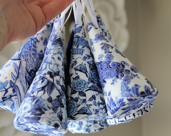 Chinoiserie Tree Ornament - Blue and White Chinoiserie Decor - Cone Tree - Christmas Tree Ornament