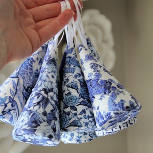 Chinoiserie Tree Ornament - Blue and White Chinoiserie Decor - Cone Tree - Christmas Tree Ornament