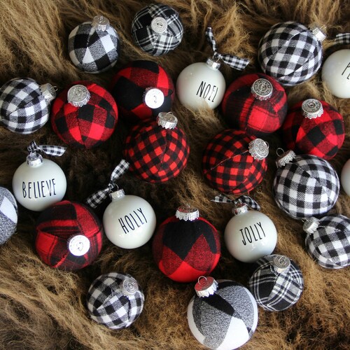 Buffalo Plaid Christmas Ornaments. Modern Christmas Decor Etsy