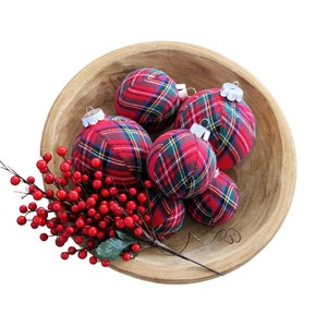 Plaid Christmas Ornaments: Fabric Holiday Tree Decor