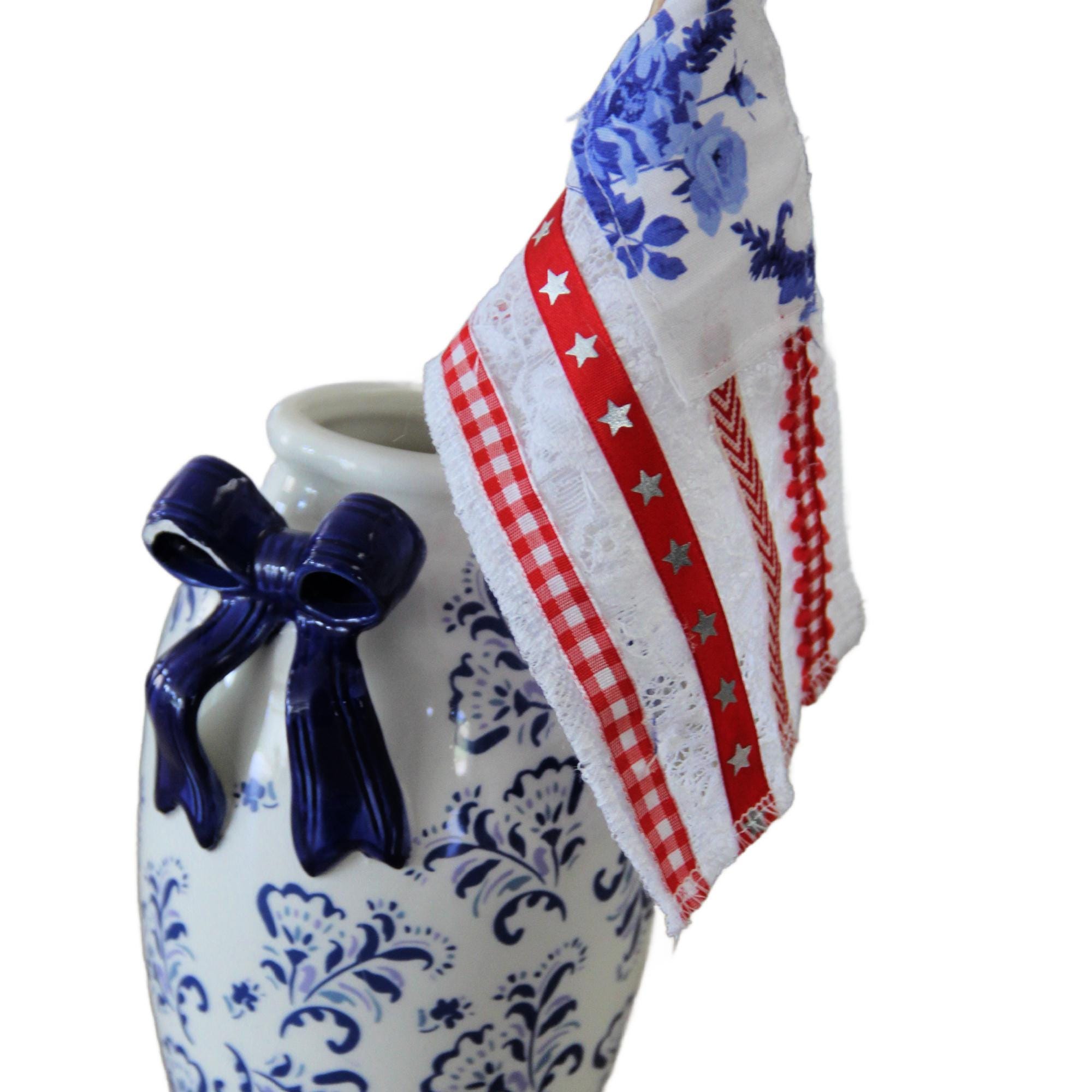 Fabric & Lace Rag Flags: French Country Tier Tray Decor - Etsy