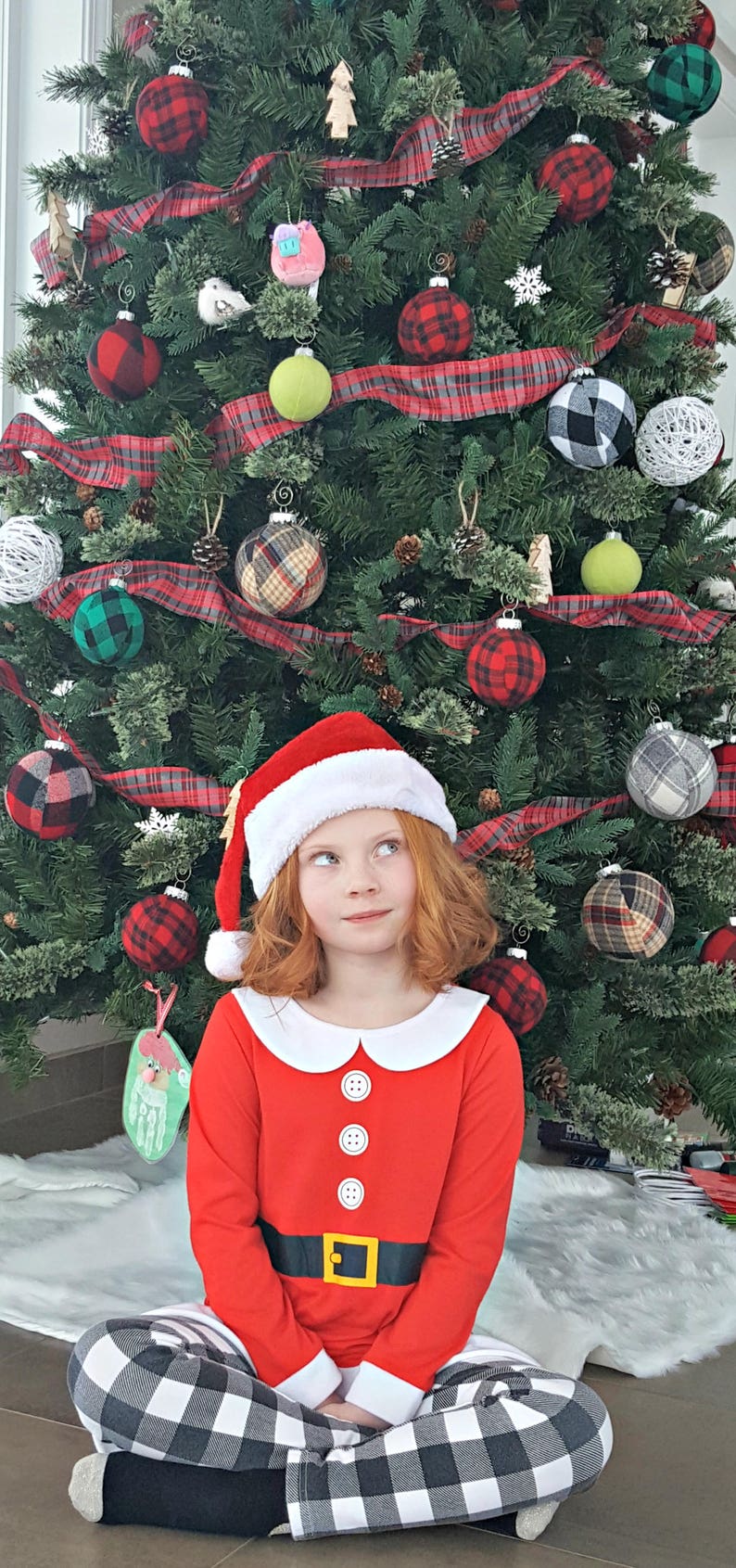 Black & Grey Plaid Christmas Tree Ornaments. Set. Rustic Etsy