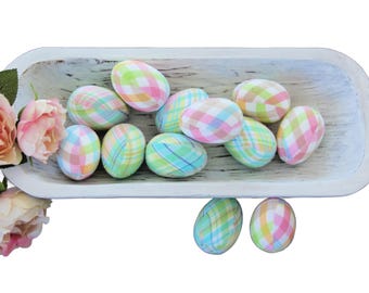 Pastel Easter Plaid Egg Set