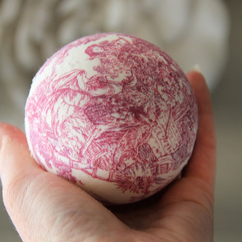 Pink Toile French Country Inspired Bowl Fillers. Decorator Rag Balls. image 2