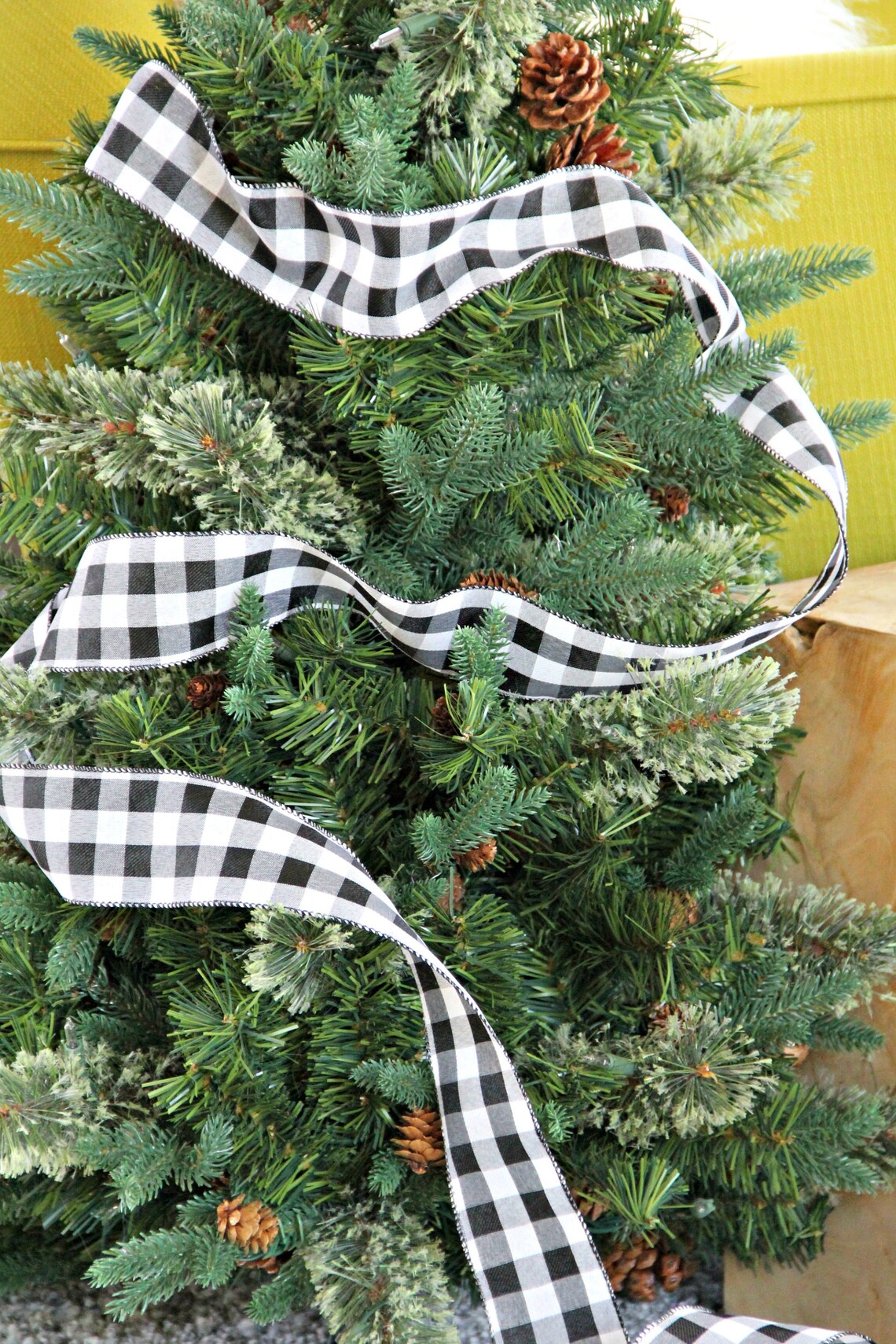 Buffalo Plaid Christmas Ribbon. Modern Christmas Decor Cabin Etsy