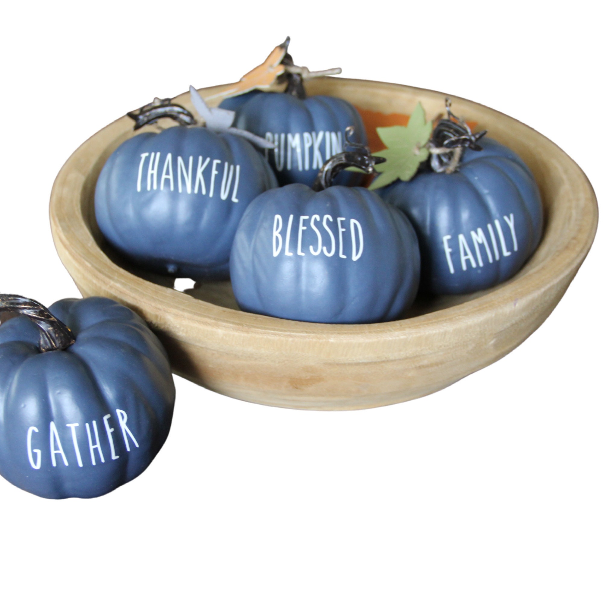 Navy Blue Pumpkin. Personalized. Farmhouse Fall Decor. Etsy