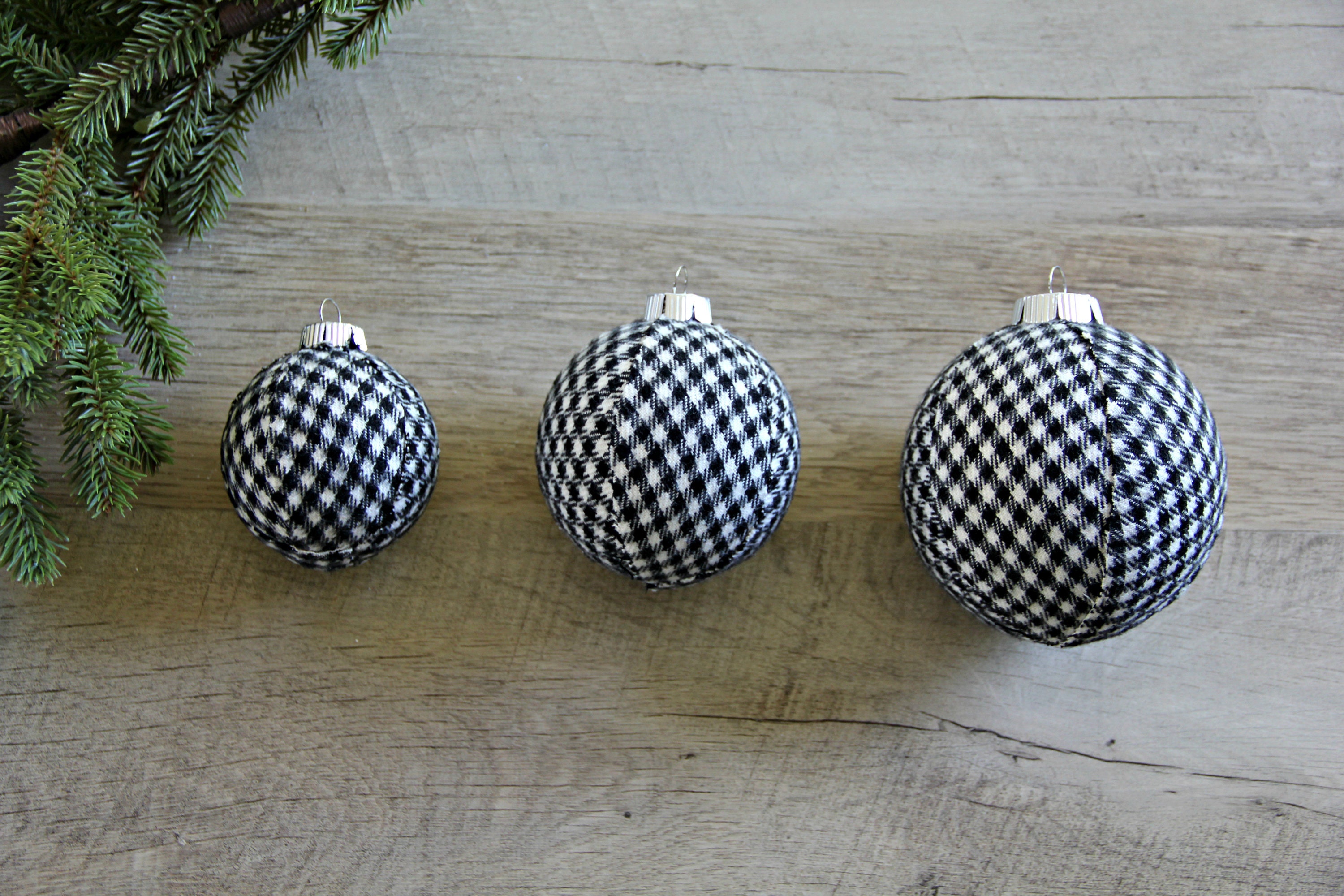 Houndstooth Black & White Flannel Christmas Ornaments. Modern Etsy