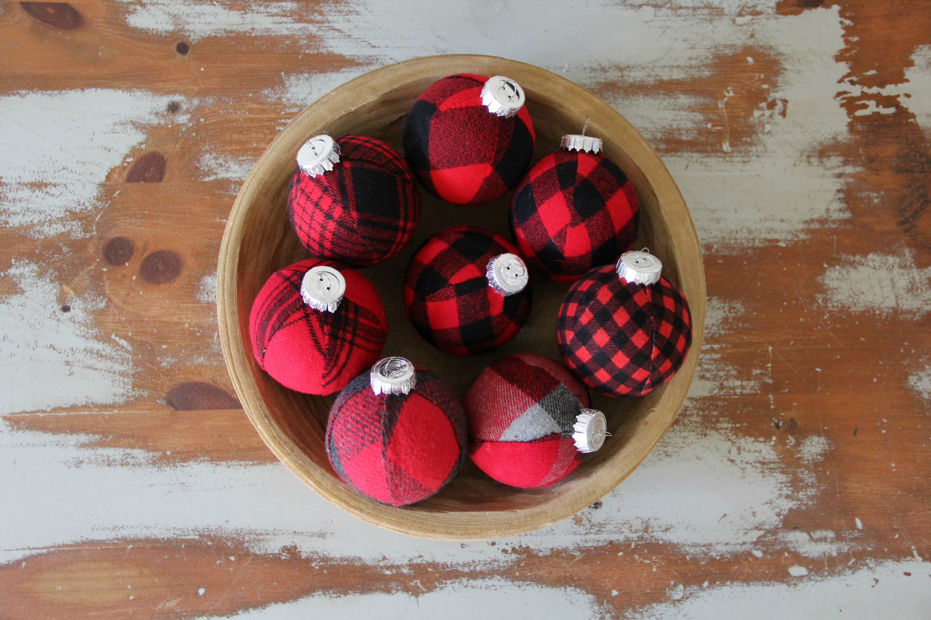 Buffalo Plaid Christmas Ornaments Set: Cabin Holiday Tree Decoration - Etsy