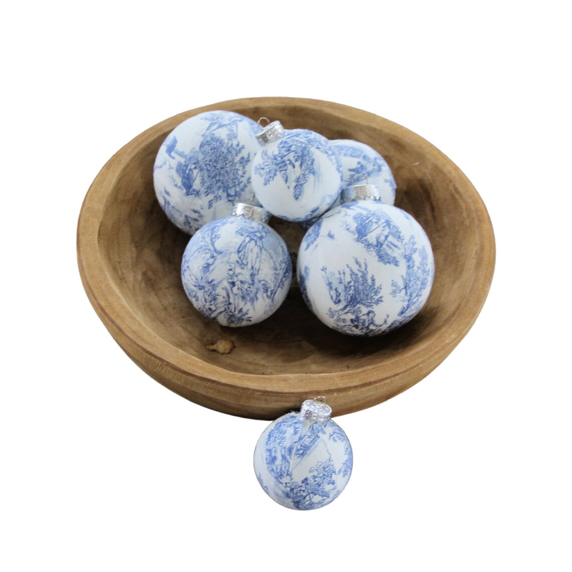 Blue Toile Christmas Ornaments Modern Christmas Decoration Etsy
