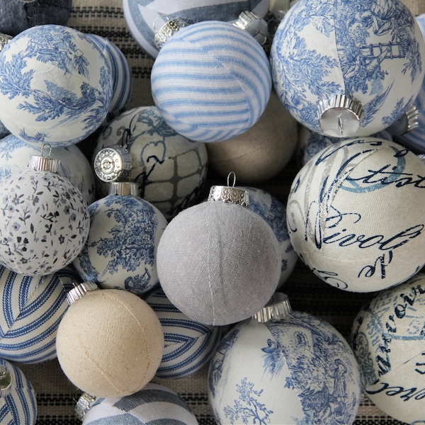 Blue and White Christmas Ornaments - Etsy