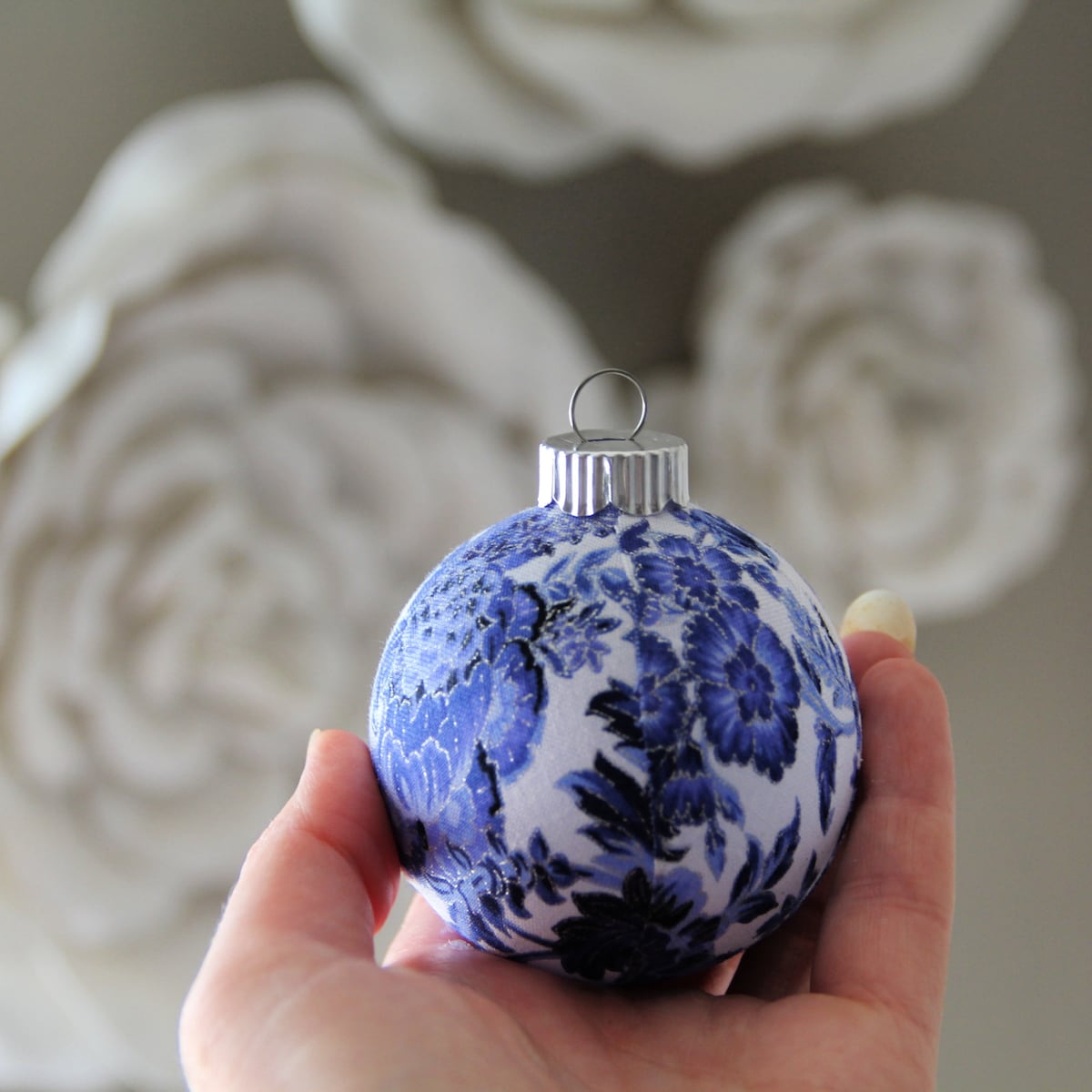 Chinoiserie Chic Inspired Christmas Ornaments - Blue Floral - Etsy