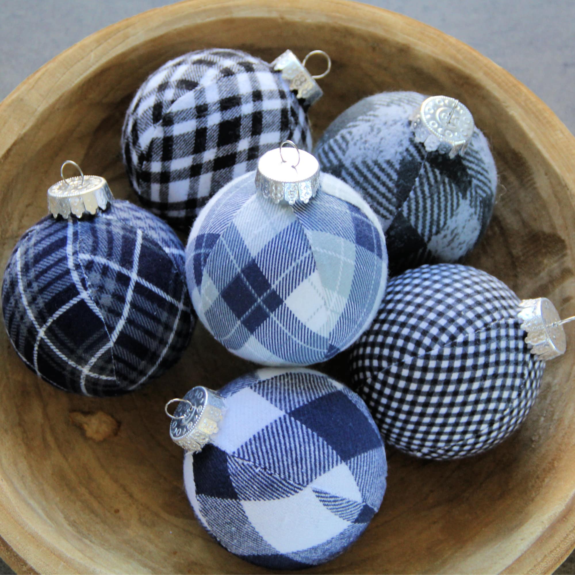 Holiday Christmas Ornaments. Navy Blue Buffalo Plaid Grey Etsy Australia