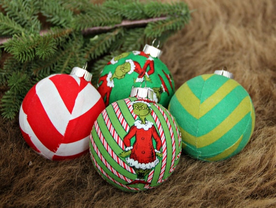 The Grinch Christmas Ornaments Set Of 4 Modern Christmas Etsy