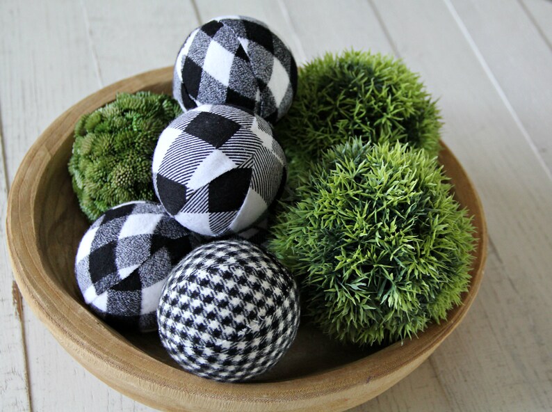 Black & White Buffalo Plaid Bowl Fillers. Set. Modern Etsy