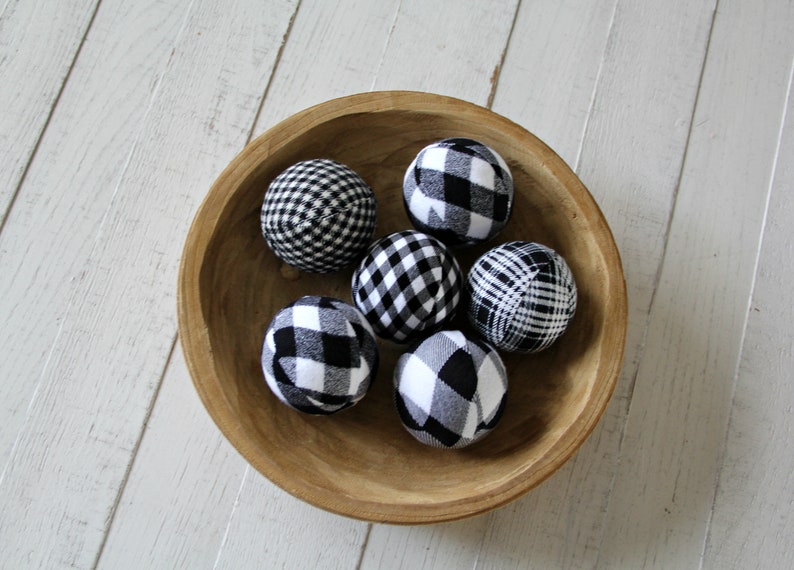 Black & White Buffalo Plaid Bowl Fillers. Set. Modern Etsy