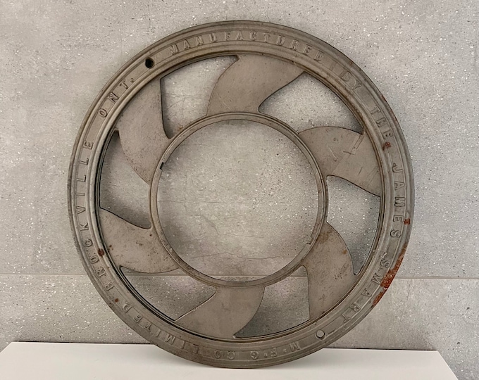 Antique Stove Pipe Hole Cover, Vintage Cast Iron Stove Pipe Hole Collar