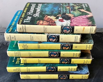 Vintage NANCY DREW BOOKS by Carolyn Keene, Yellow Matte Spine, Young Adult Mysteries, Collectible Hard Cover Nancy Drew, Your Choice