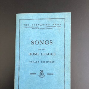 Vintage 1951 SALVATION ARMY BOOKLET, Songs for the Home League Canada Territory, Collectible Rare Booklet, Religious Song Book