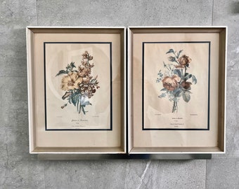Vintage Redouté Framed Floral Lithograph: French Botanical Print (17" x 13")