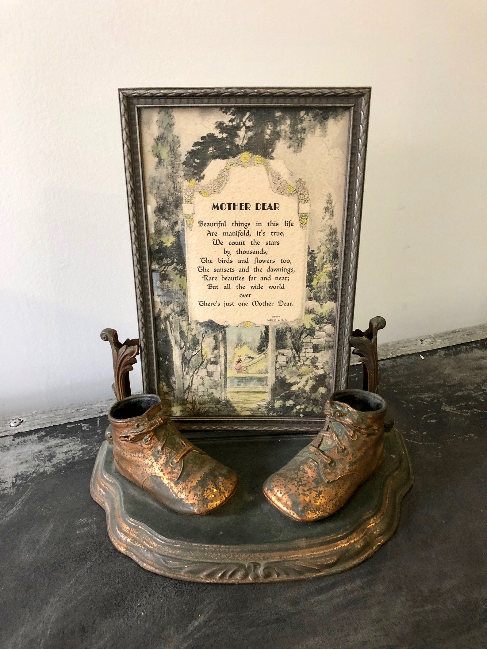 Vintage BRONZED BABY SHOES Bronze Plated Baby Shoes With Etsy