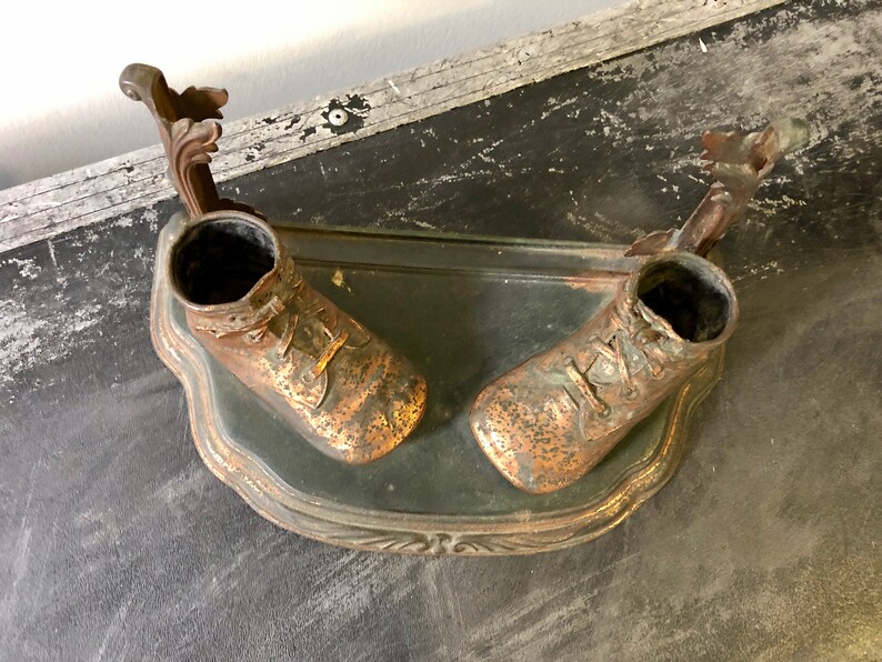Vintage BRONZED BABY SHOES Bronze Plated Baby Shoes With Etsy