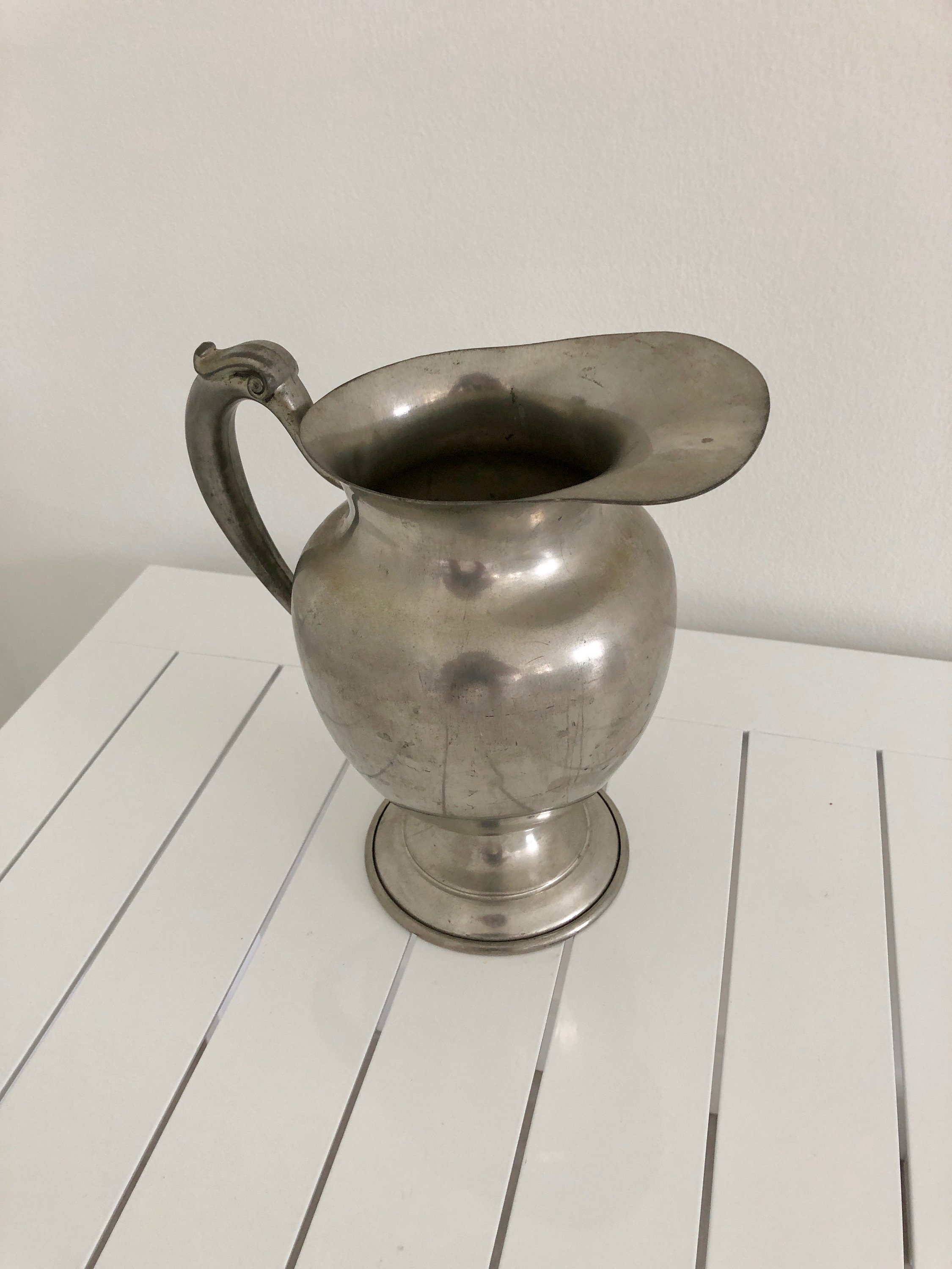 Drink & Barware Kitchen & Dining Vintage Large Aged Genuine Pewter