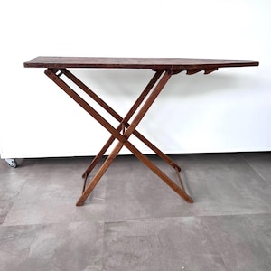 Antique WOODEN IRONING BOARD, Collapsible Ironing Board, Rustic Patina & Character, Adjustable Heights, 53” Long, Primitive Farmhouse Decor