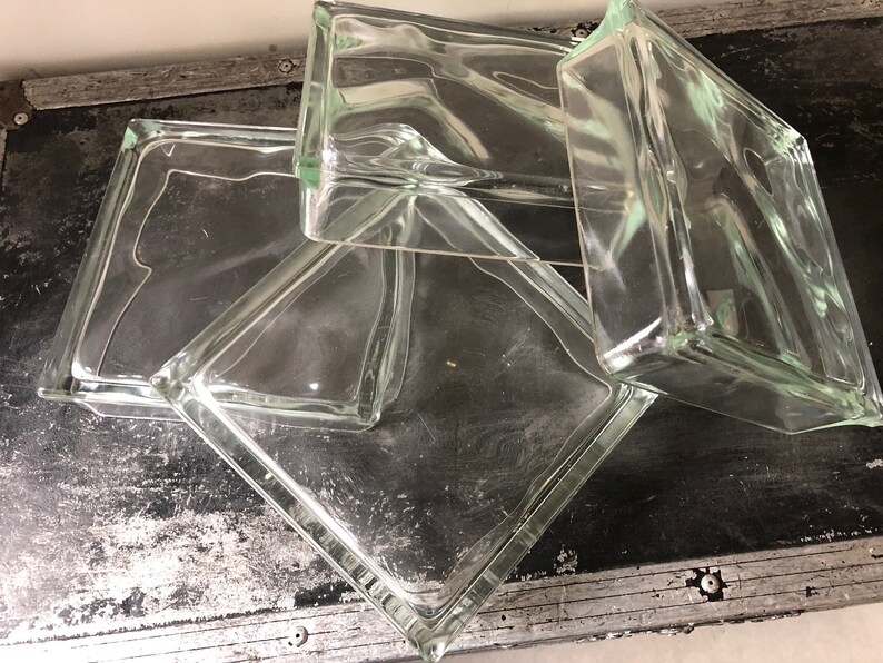 Vintage GLASS WALL BLOCK Glass Brick 7.5inches Square Etsy Canada