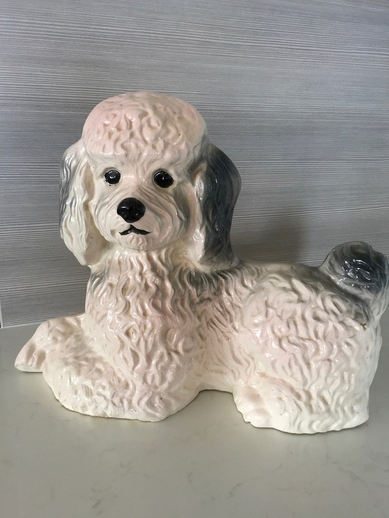 Vintage PINK CERAMIC POODLE Large Poodle Figurine Pink and Etsy