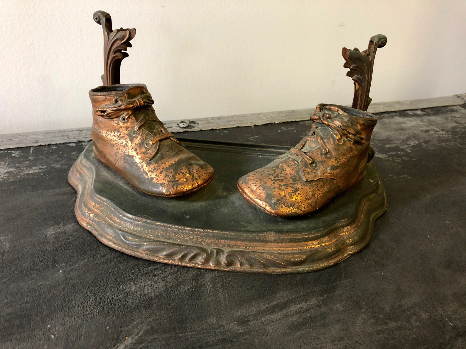 Vintage BRONZED BABY SHOES Bronze Plated Baby Shoes With Etsy