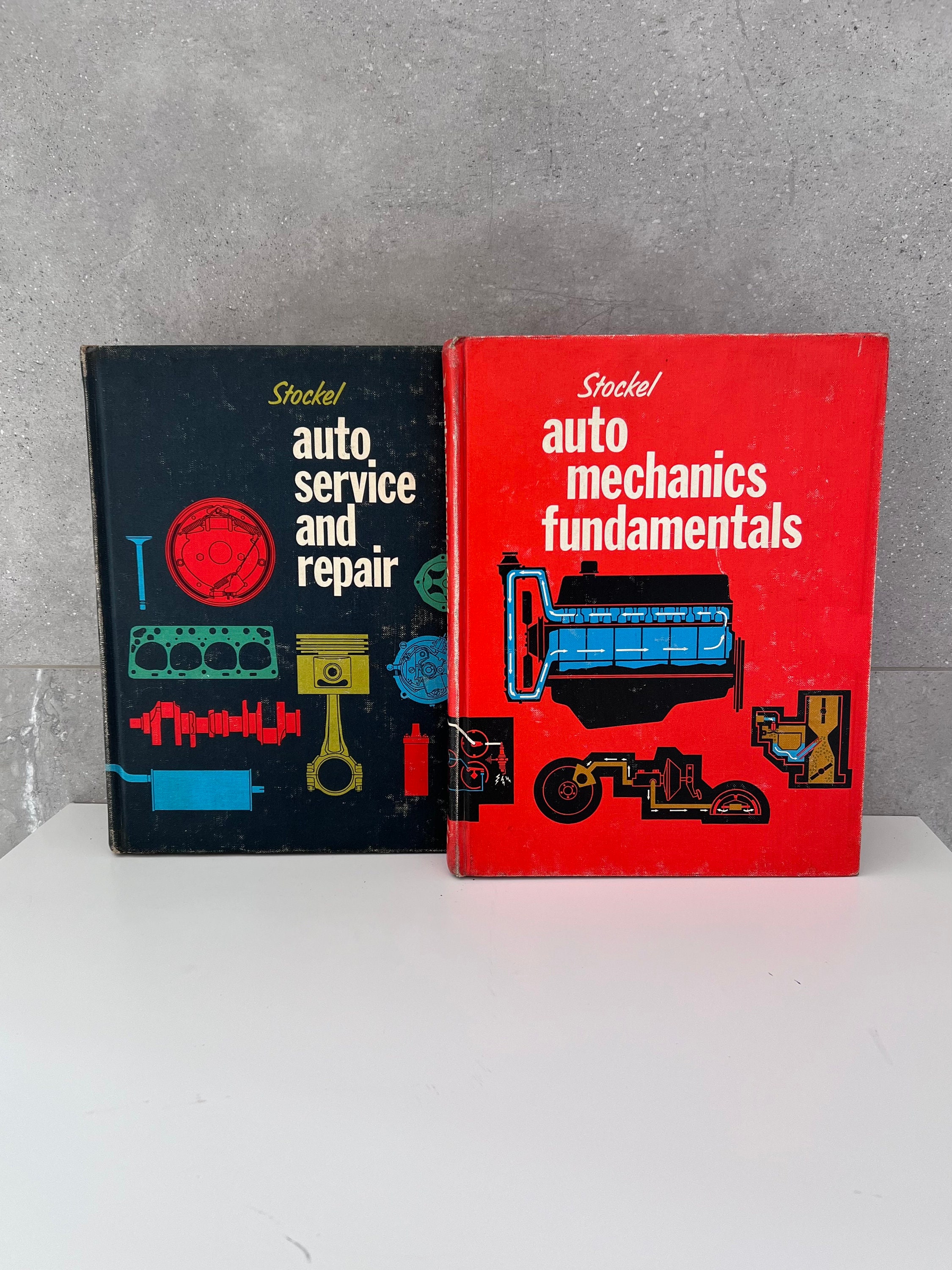 Vintage STOCKEL AUTO MECHANICS Books, Your Choice! 1969 Illustrated, Auto Mechanics Fundamentals Or Auto Service & Repair, Gift for Him