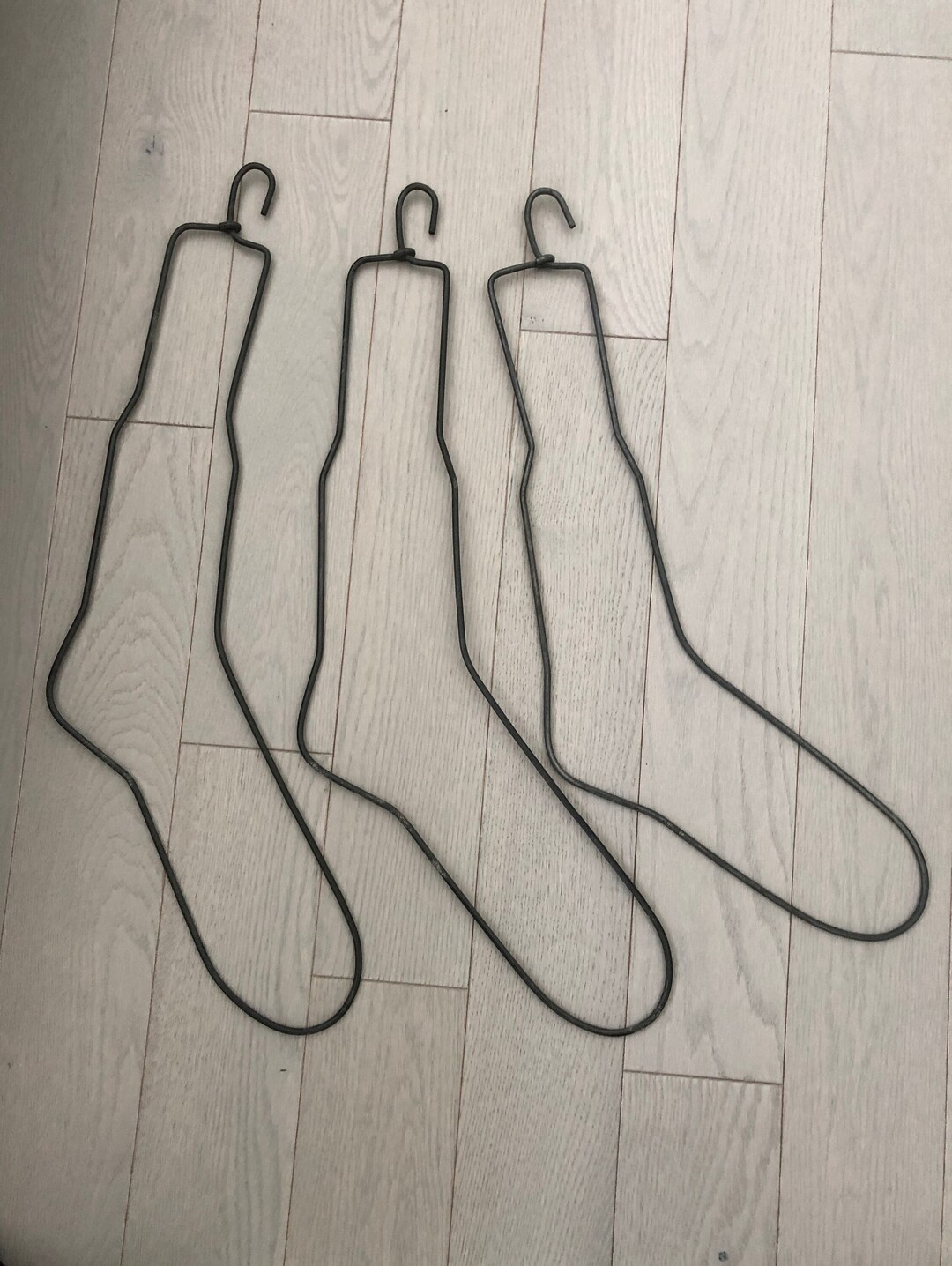 Vintage WIRE SOCK STRETCHERS, Large Metal Sock Dryers, Laundry Room