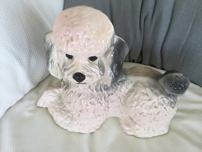 Vintage PINK CERAMIC POODLE Large Poodle Figurine Pink and Etsy