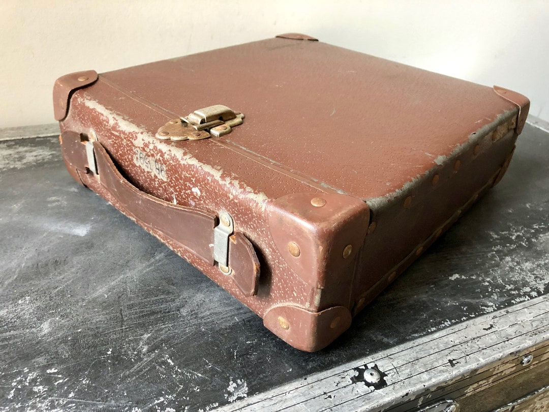 Vintage CARDBOARD CARRYING CASE Stamped 9B/1592 Faux Leather Etsy