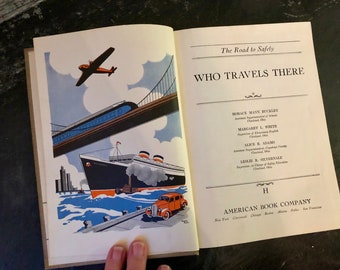 Libro de texto infantil vintage de 1938: El camino hacia la seguridad, ilustrado