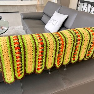 Vintage Scalloped Edge Crochet Throw: Multi-Color Wool Afghan (60" X 32")